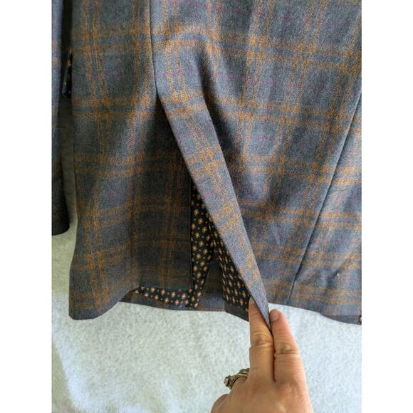 Alan Flusser Sport Coat Blazer Mens M Plaid Floral Lined Two-Button Suit Jacket - Picture 11 of 12